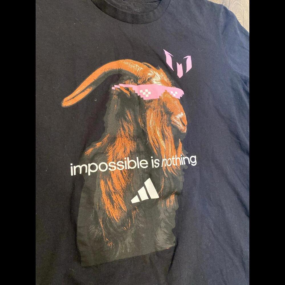 Messi "The Goat" "inpossible is nothing" Argentina Jersey Football Shirt Adidas